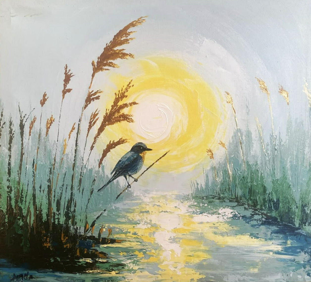 Bird On Riverbank