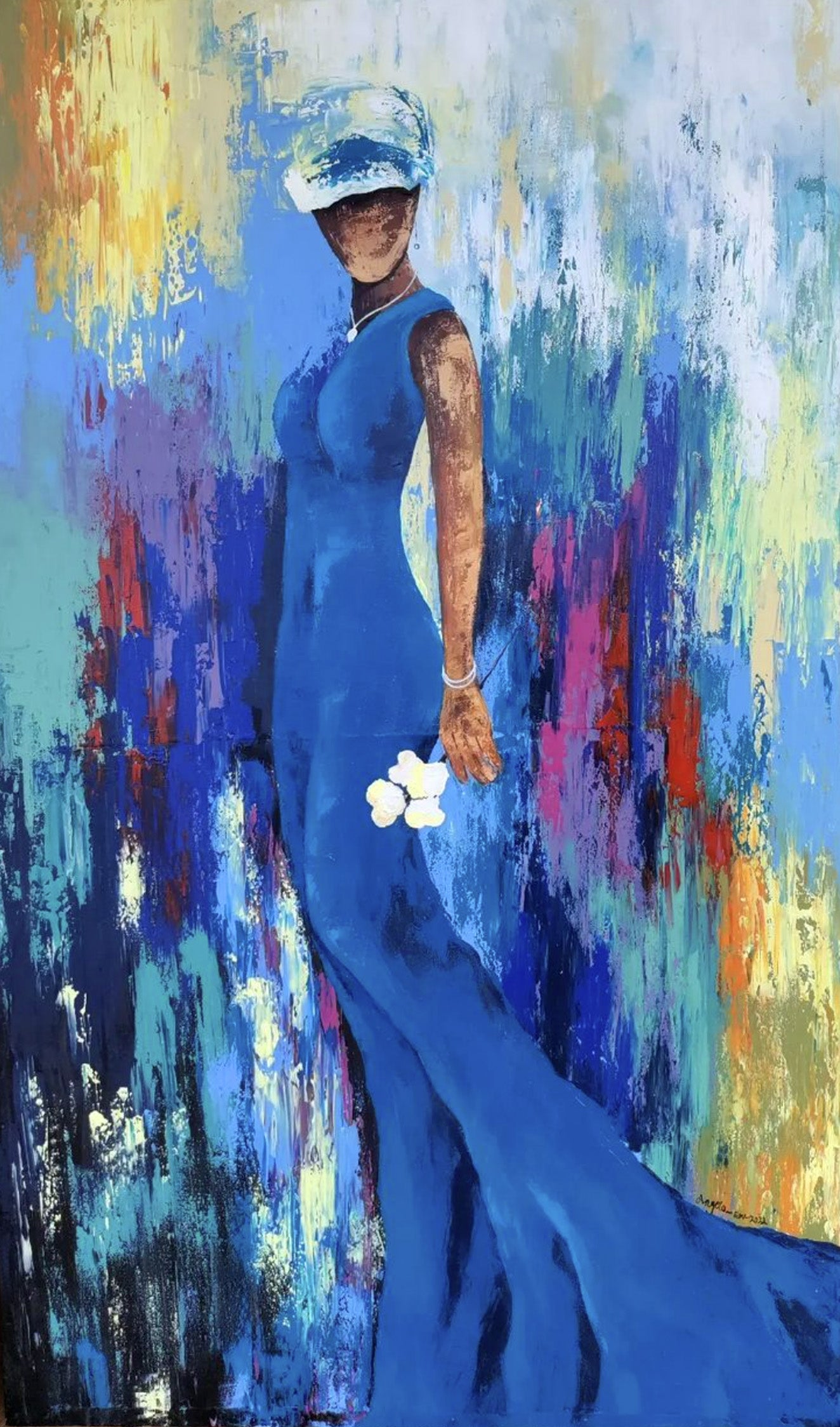 Lady in blue