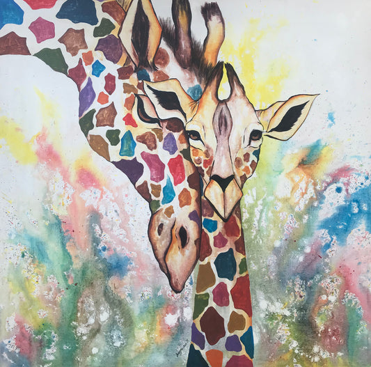 Giraffe and baby